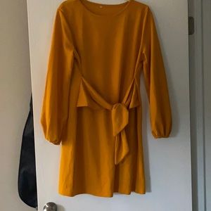 Yellow chiffon dress